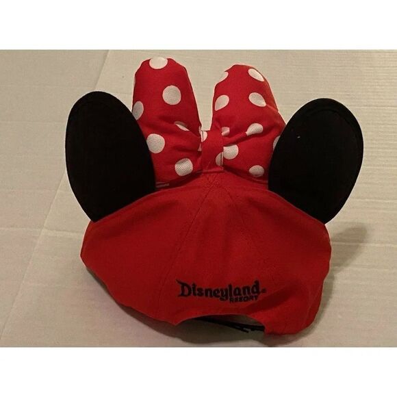 DISNEY Parks Minnie Mouse Cap Hat Ears & Bow Snapback Youth Polka Dots NEW - Picture 3 of 7